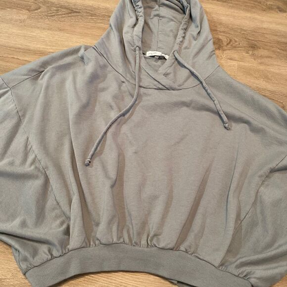 YOUNG FABULOUS & BROKE OVERSIZED HOODIE CROPPED SWEATSHIRT M/L SLATE GREY - Picture 2 of 16